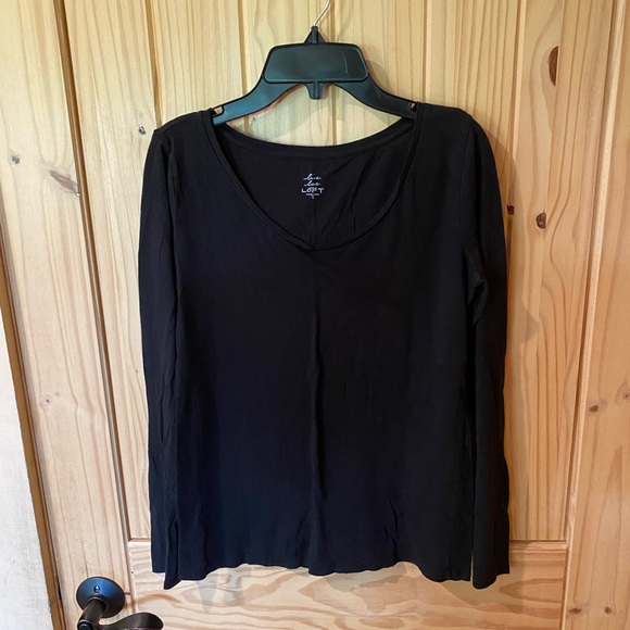 LOFT Tops - LOFT Black V-Neck Long Sleeve Blouse